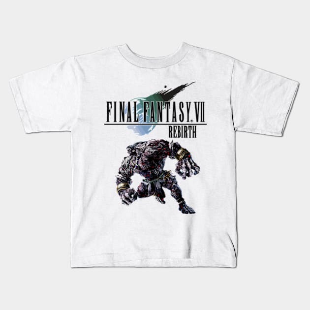 Final Fantasy VII Rebirth Titan Kids T-Shirt by peculiarbutcute